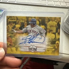 2025 Topps Stadium Club Bartolo Colon On Card Auto Yellow Parallel SCBA-BCO Mets