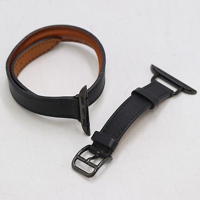 Hermes Apple Watch Simple Tour Leather Band Black 32mm