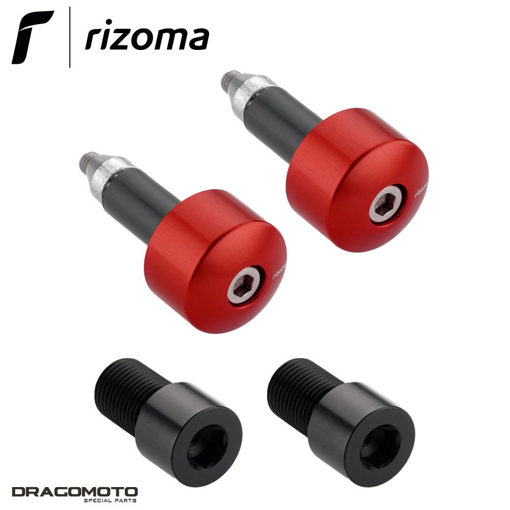 Embout de guidon Rizoma MA534R rouge en aluminium CNC pour moto Yamaha MT-09