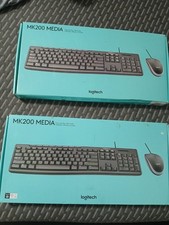 Lot of 2 Logitech MK200 MEDIA USB COMBO - Wired Keyboard And Mouse BRAND NEW  