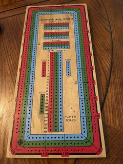 VTG Continuous Track Wooden Cribbage Board 3 Track with Plastic Pegs