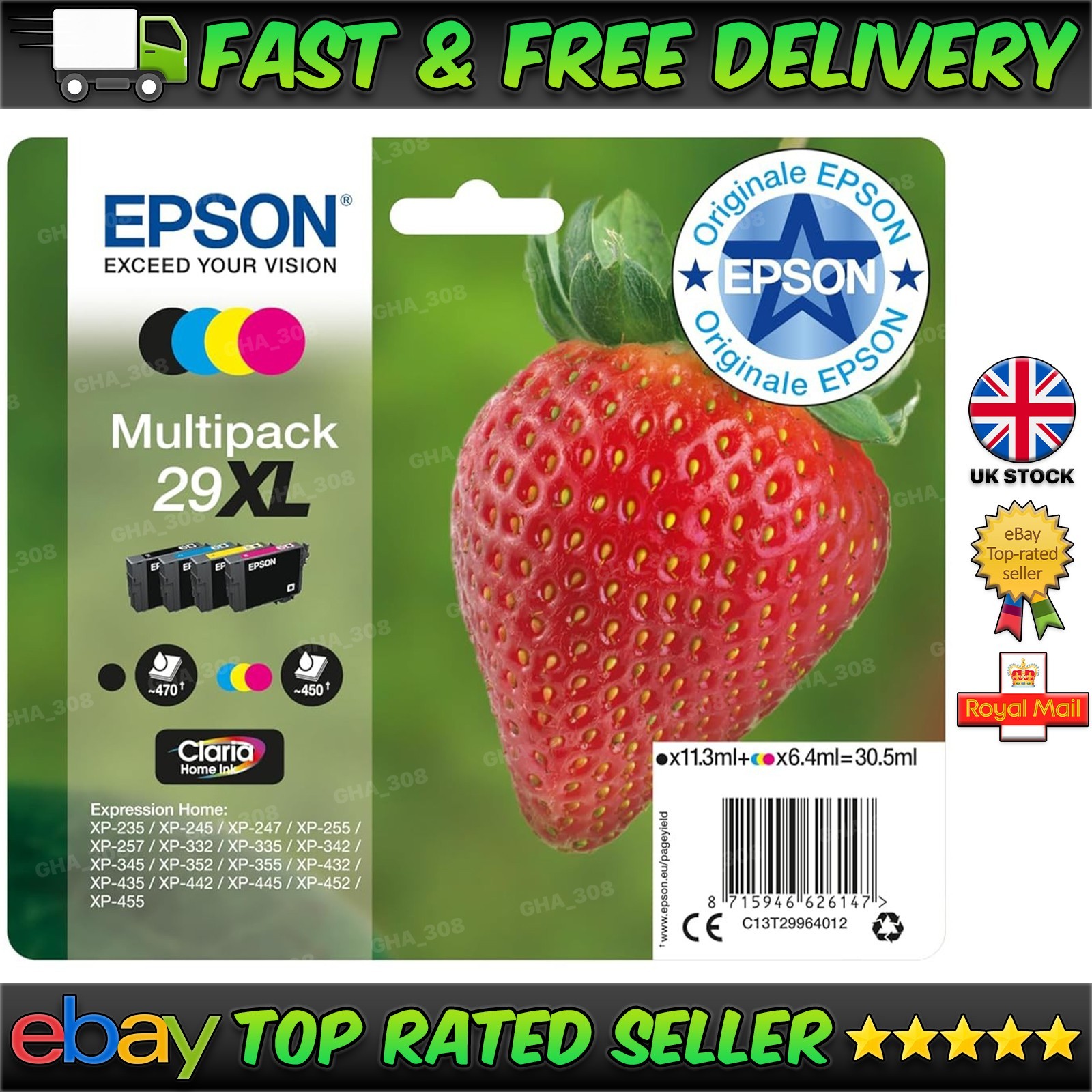 Original Epson 29XL High Capacity Ink Cartridge Multipack (C13T29964012) - Image 15