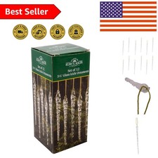 Kurt Adler 12-Piece 5.25-Inch Glass Icicle Ornament Set - Elegant Holiday Decor