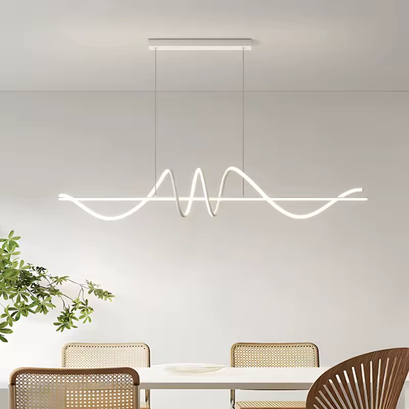 Plafonnier LED chic en bois de chêne et métal pour un éclairage de restaurant chic - 4
