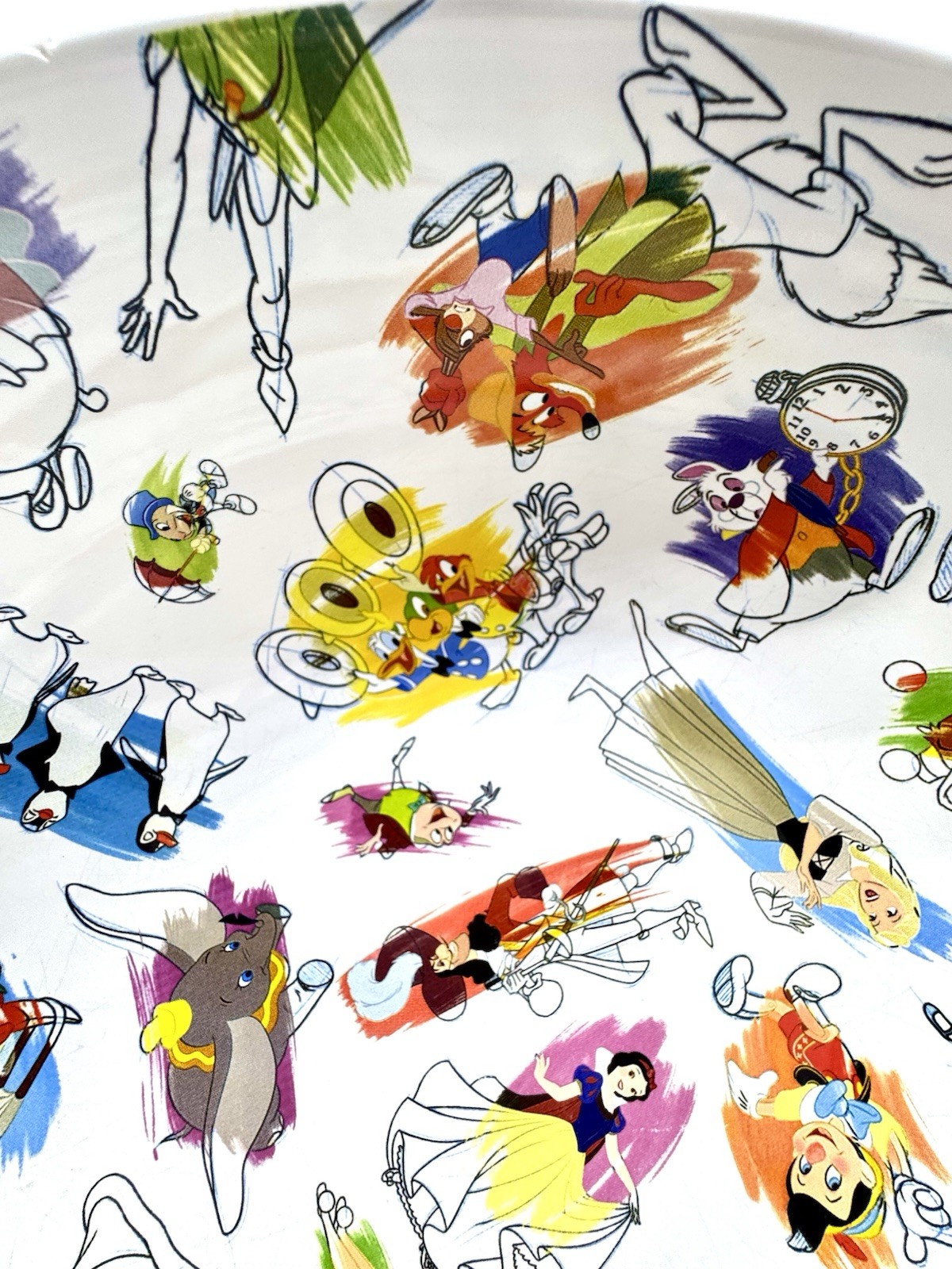 Disney Parks INK & PAINT Ceramic Serving Bowl Large 11.5" Characters Mickey