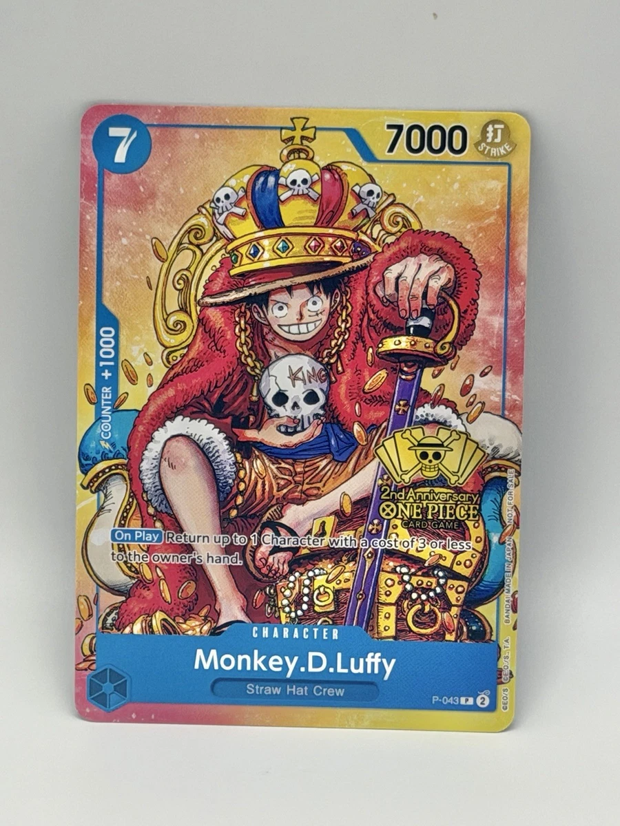 Preços baixos em Monkey.D.Luffy P-043 One Piece Promotion Cards | eBay