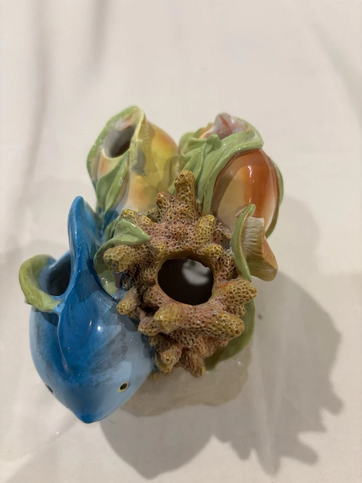 Soporte para cepillo de dientes accesorio de baño tropical colorido pescado y coral Foto 2 de 4