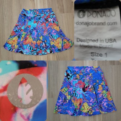 Dona Jo Ultimate Skirt Skort Fly Print Multicolor Tennis Pickleball Sz 1 Small