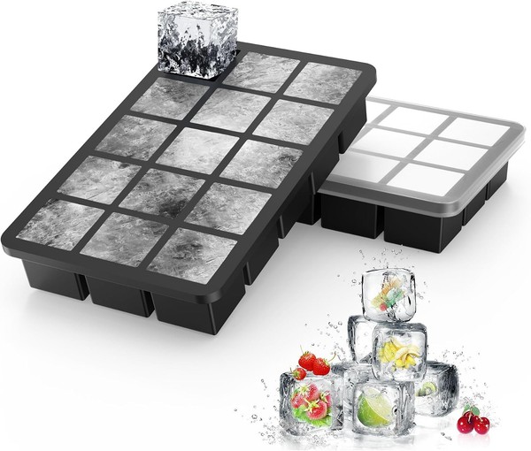 Ankway EiswüRfelform Mit Deckel, 2Er-Pack Silikon EiswüRfelbehäLter, 30 Fach 3C-image