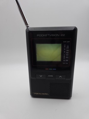 Vintage REALISTIC Pocketvision 22- Vision HandHeld TV Model 16-159A. Works. 