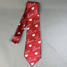 Valentines Love Hearts Tie Mens One Size Red Novelty Necktie Wedding Romantic