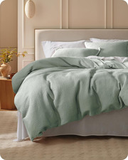 Cotton Duvet Cover King - 100 Cotton Waffle Weave Sage Green Duvet Cover King S