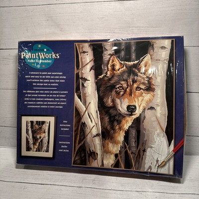 Dimensions Paint Works Wolf in Trees Paint-by-Number Set 2005