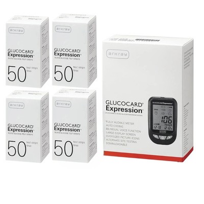 Arkray Glucocard Expression Blood Glucose Test Strips 200 Ct with Meter