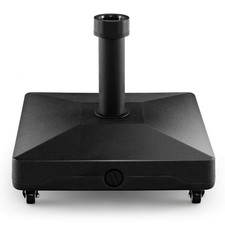 Patio Umbrella Base W4 Universal Wheels 2 Receivers Square Pole Stand Outdoor
