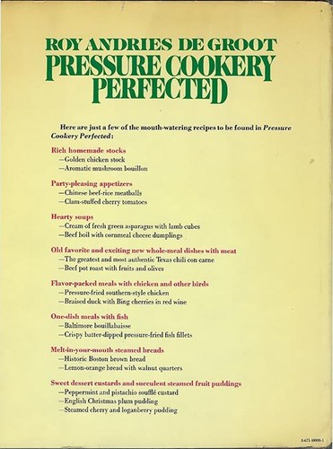 Pressure Cooker COOKBOOK De Groot Roy Andries PRESSURE COOKERY PERFECTED 1st/dj - Afbeelding 3 van 12