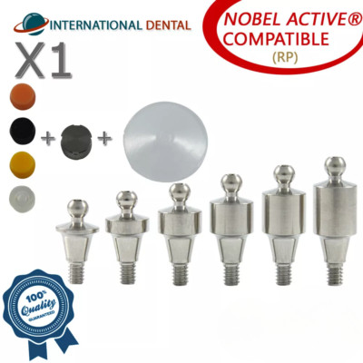 1x Straight Ball Attachment Kit Dental N0bel Bi0care Active Conical RP Titanium