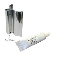 3" Bright Chrome Frameless Shower Door Handle with Metal Strike/Silicone Sealant