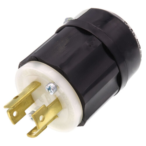 Leviton 2711 3 Pole 4 Wire Grounding Locking Plug 30A 125/250V L14-30P Black