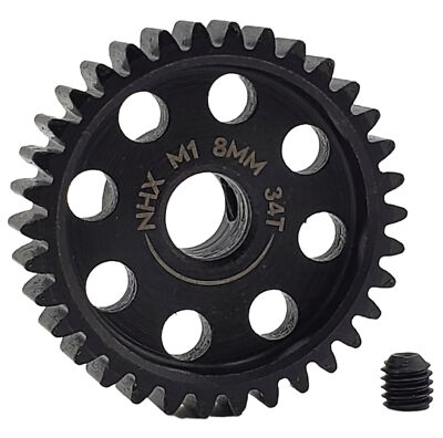 NHX RC MOD1 8mm Bore Hardened Steel 34T Pinion Gear Speed Run Drag Racing