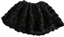 THE CHILDREN  S PLACE Black Full Skirt With Rosettes Roses Girls Size 7-8 Medium