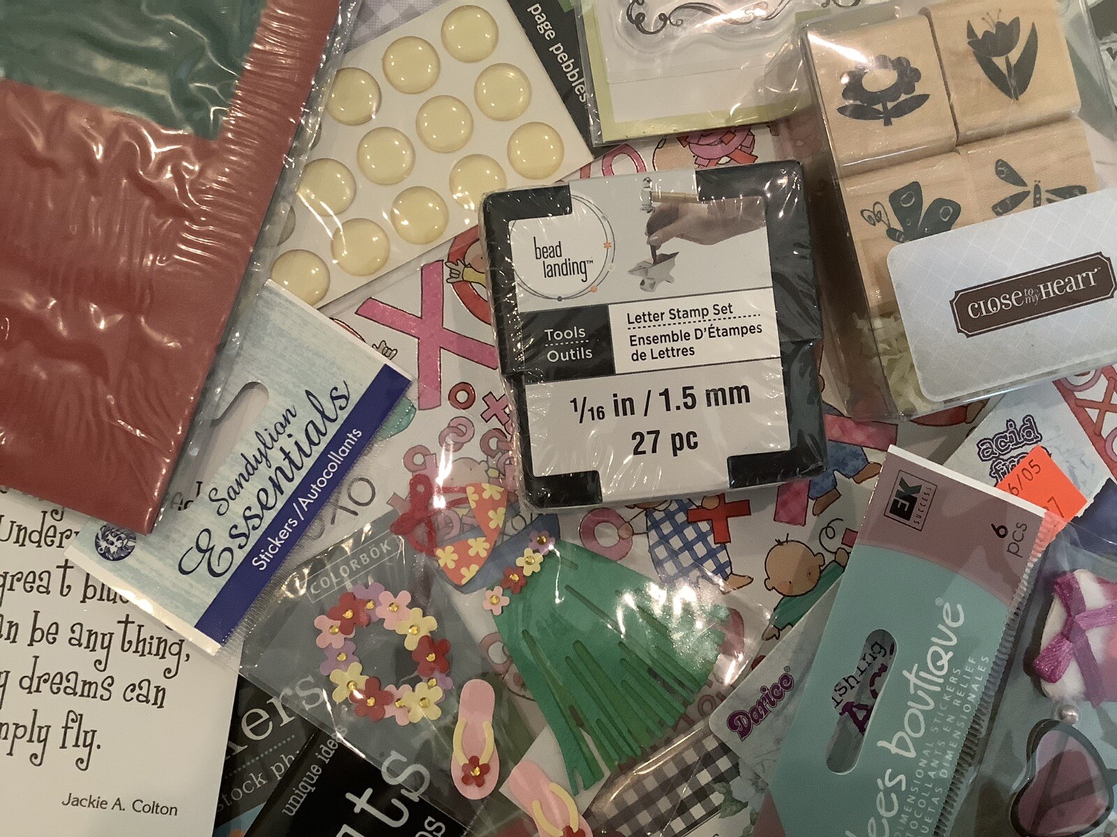 Huge Lot Scrapbooking 975+ Supplies Stickers Embellishments NEW eBay