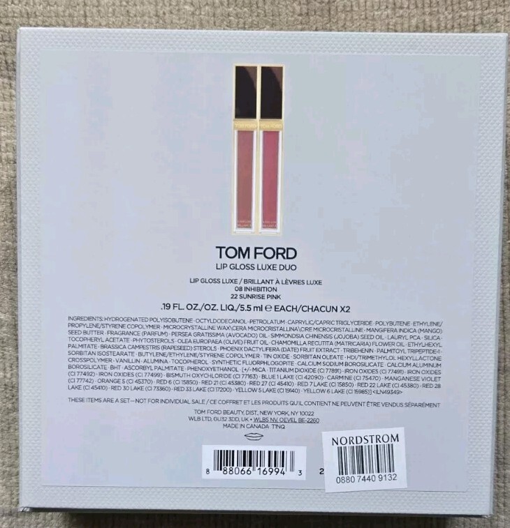 Tom Ford Lip Gloss Luxe Duo 08 INHIBITION B83 22 SUNRISE