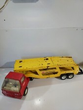 Vintage Pressed Steel Metal Tonka Car Carrier/Hauler Semi Truck Tractor Trailer