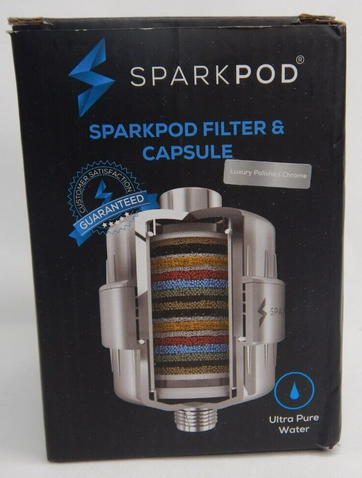 SparkPod High Output Shower Filter Capsule – 23-Stage Filtration, Removes Chlorine & Heavy Metals, 1-Minute Tool-Free Install