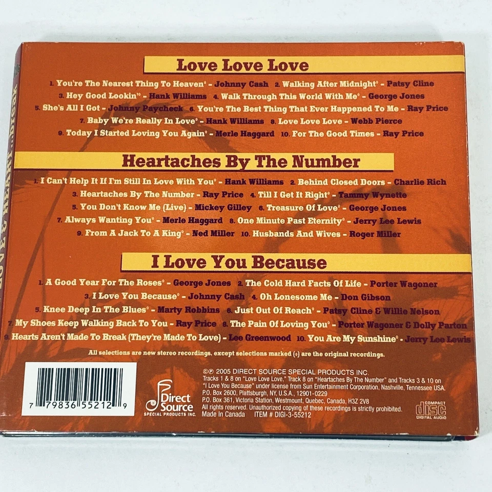 COUNTRY LOVE & HEART...BREAK - ORIGINAL ARTISTS - 30 TRAX - 3 DISC SET - Image 4 of 4