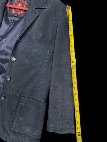 The Territory Ahead 4 Button Dark Slate Leather Dress Coat M - Picture 9 of 10