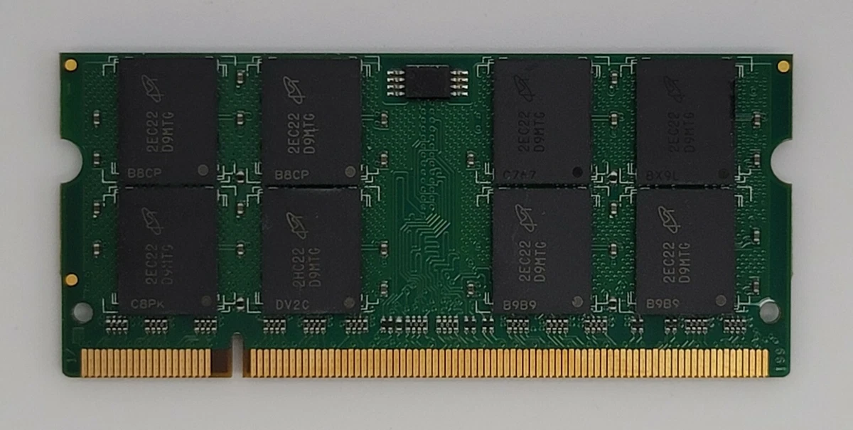 RAM 2GB (2x1GB) DDR2 PC2-4200 SODIMM 200 Pins Pour Portable - Occasion, Fonctionnel - Compatible HP, Acer Et Autres