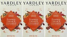 Paquete de 3 barras de baño de jabón Yardley - crema de calabaza y canela, 4,25 oz cada una
