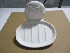 Jabonera/soporte MCM de colección floral blanco porcelana cerámica montaje en pared clip