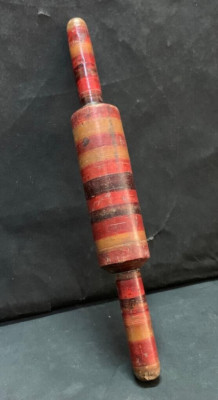 Alt Vintage Selten Handmade Lack Farbig Chapati Roll Klein Holz Pin Belan