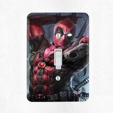 Deadpool Marvel Light Switch Cover Plate Duplex Outlet Comic Book Superhero New