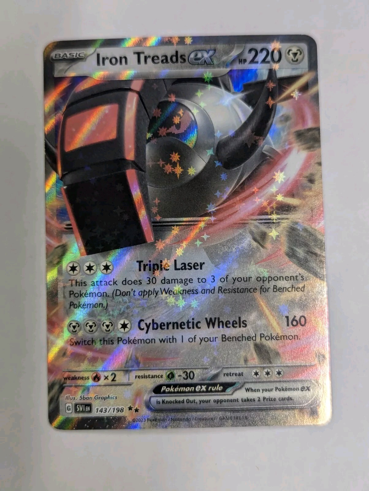 Iron Treads ex - 143/198 - Sv01: Scarlet & Violet Base Double Rare Pokemon NM
