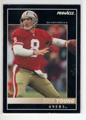1992 SCORE PINNACLE STEVE YOUNG FOOTBALL CARD #1 8 EX