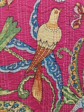 indian Boho Bedding pure Cotton Kantha Quilt, Throw Bedspread, receving blanket