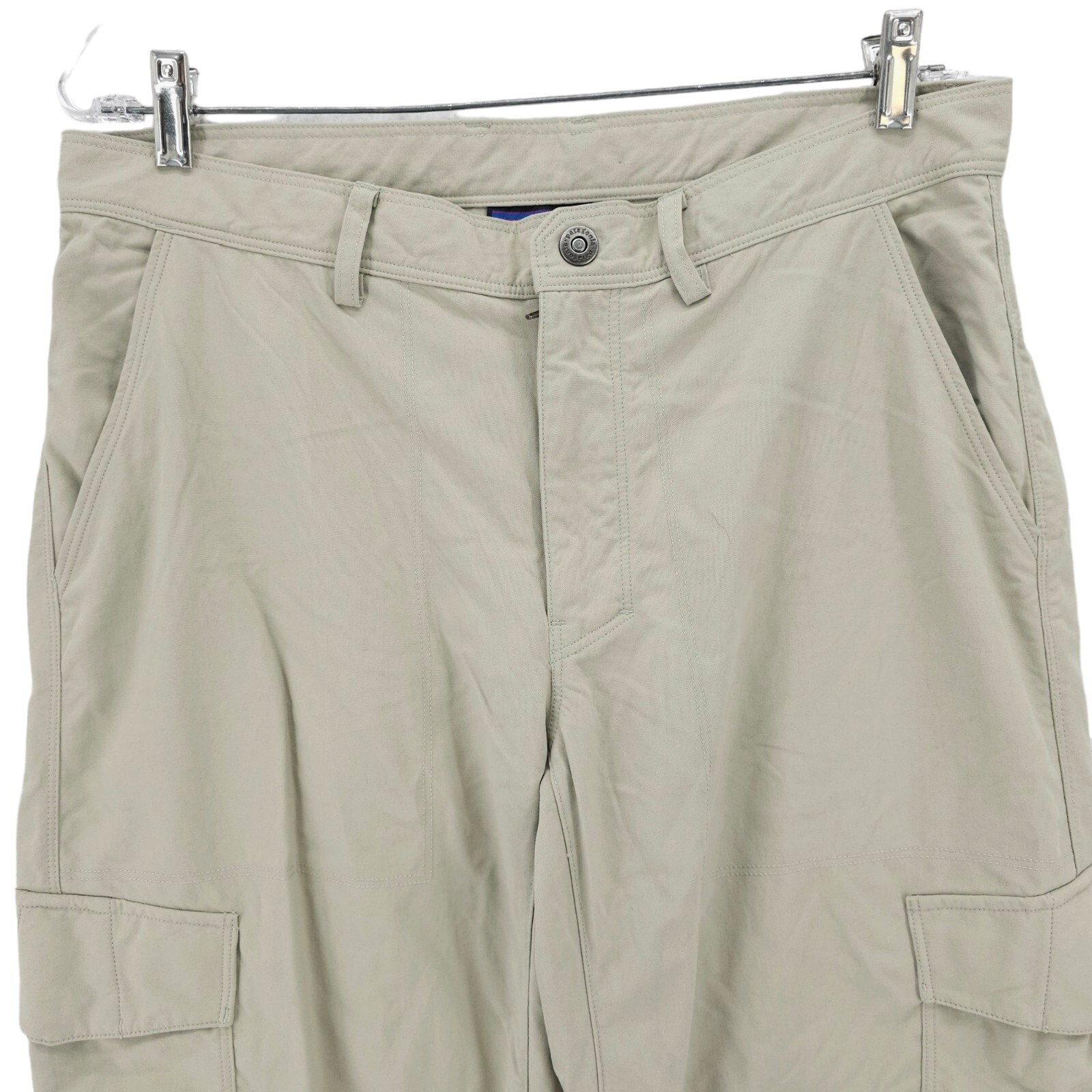 PATAGONIA Men's Roving Pants Beige Outdoor Hiking Cargo Pockets 100% Nylon Sz 34 thumbnail 2