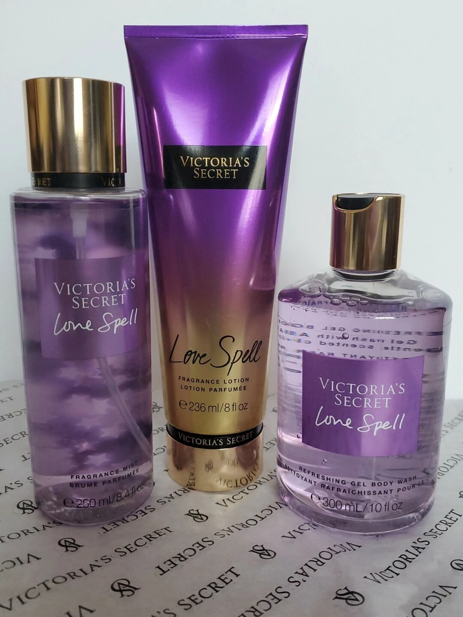 3 PCS SET VICTORIA'S SECRET LOVE SPELL FRAGRANCE MIST & LOTION