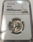 1955-D WASHINGTON 25c QUARTER NGC MS65 #6588414-081