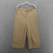 Talbots Wide Leg Woven Crop Utility Pants Size 6 Brown Womens Beachy Coastal NEW