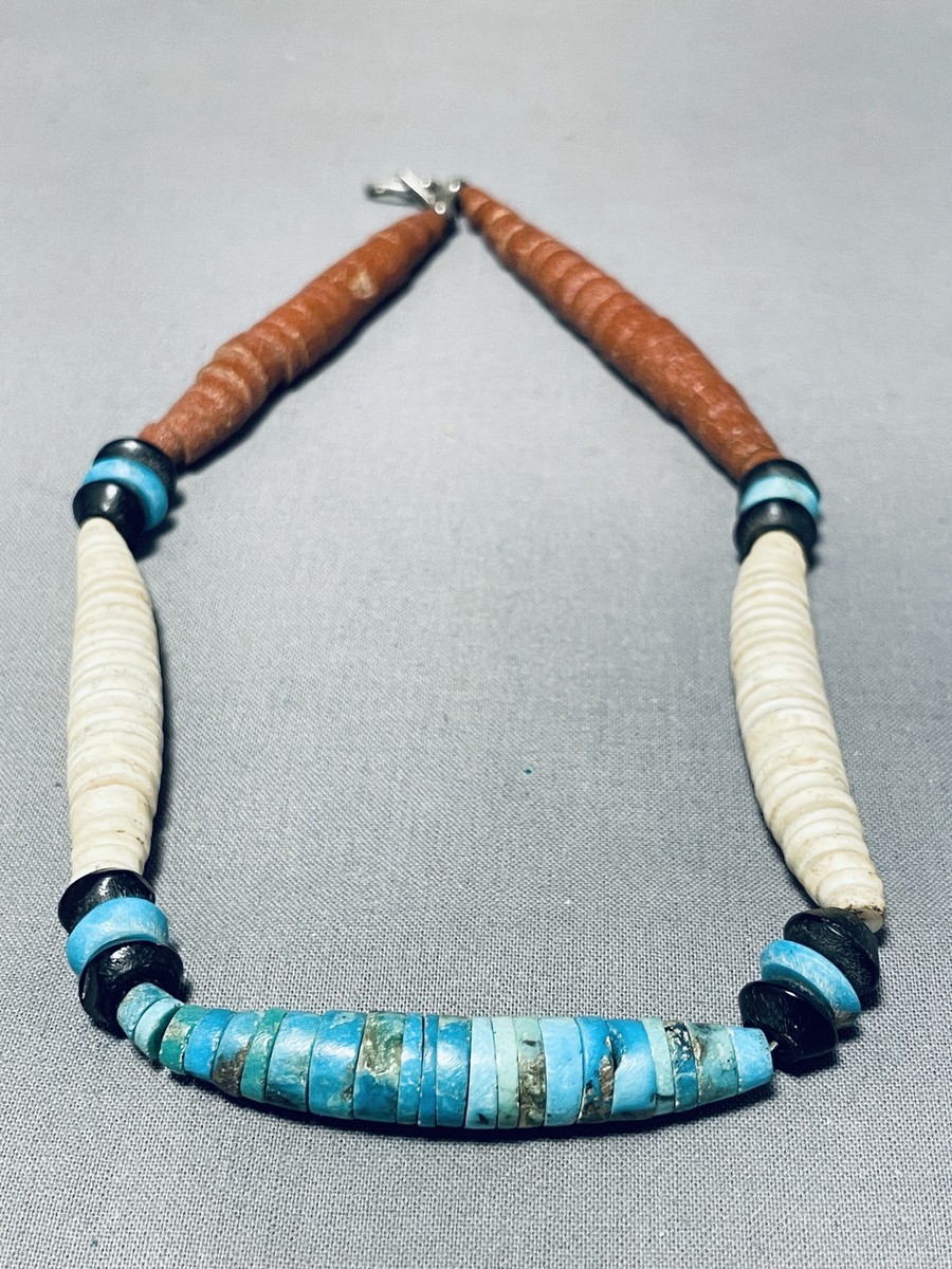 One Of The Most Unique Vintage Santo Domingo Turquoise Heishi Necklace One Of The Most Unique Vintage Santo Domingo Turquoise Heishi Necklace