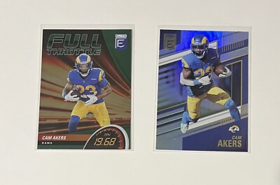 Cam Akers 2022 Donruss Elite Full Throttle  Green  #FT21 & Elite #97 LA Rams