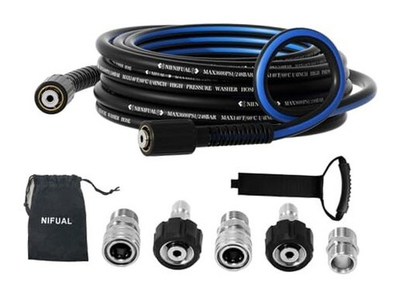 #ad Pressure Washer Hose 1 4quot;Kink Resistant Black and blueM22 25FT Black and Blue $48.49