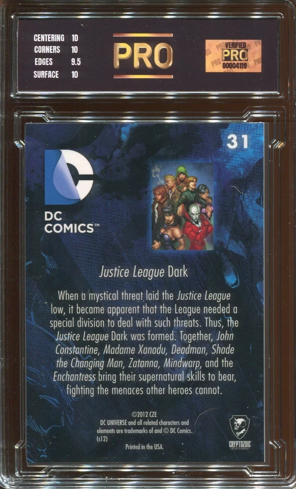 2012 DC COMICS THE NEW 52 JUSTICE LEAGUE DARK #31 GEM MINT 10 - Image 2 of 2