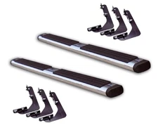 6" Steel Cab Length Side Step Nerf Bar Kit for Silverado 1500/2500/3500 Crew Cab
