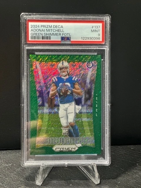 Adonai Mitchell Panini Prizm Deca #137 Green Shimmer Fotl