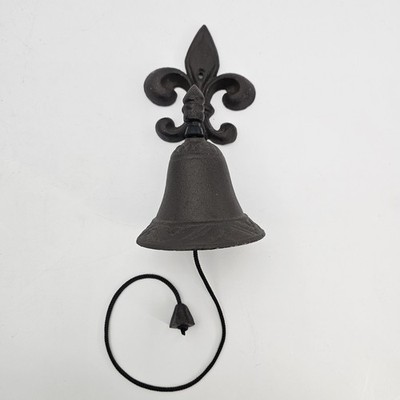 Fleur De Lis Cast Iron Dinner Bell Wall Mounted Rustic French Country